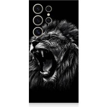 Teknomeg Samsung Galaxy S24 Ultra Uyumlu Saldırgan Aslan Desenli Silikon Kılıf