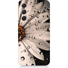 Teknomeg Samsung Galaxy S23 Fe Uyumlu Papatya ve Su Damlaları Desenli Silikon Kılıf