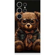 Teknomeg Samsung Galaxy S24 Ultra Uyumlu Sevimli Zeki Ayıcık Desenli Silikon Kılıf