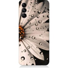 Teknomeg Samsung Galaxy M14 Uyumlu Papatya ve Su Damlaları Desenli Silikon Kılıf