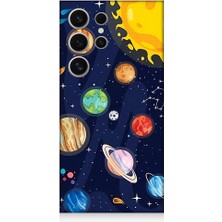 Teknomeg Samsung Galaxy S24 Ultra Uyumlu Gezegenler ve Yıldız Haritası Desenli Silikon Kılıf