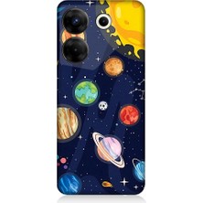 Teknomeg Tecno Camon 20S Pro Uyumlu Gezegenler ve Yıldız Haritası Desenli Silikon Kılıf