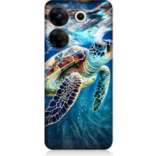 Teknomeg Tecno Camon 20 Pro 5g Uyumlu Deniz Kaplumbağası Desenli Silikon Kılıf