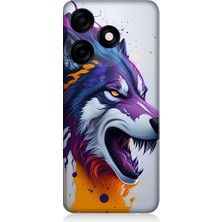 Teknomeg Tecno Spark 10C Uyumlu Kızgın Savaşçı Kurt Desenli Silikon Kılıf