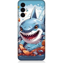 Teknomeg Tecno Pova 3 Uyumlu Köpekbalığı Desenli Silikon Kılıf