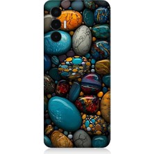 Teknomeg Tecno Pova 3 Uyumlu Renkli Doğal Taşlar Desenli Silikon Kılıf
