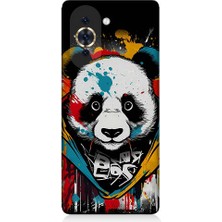 Teknomeg Tecno Nova 10 Se Uyumlu Renkli Boyalı Panda Desenli Silikon Kılıf