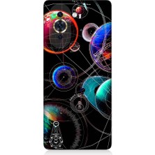 Teknomeg Tecno Nova 10 Se Uyumlu Sci Fi Gezegenler ve Vektörler Desenli Silikon Kılıf