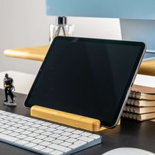 Woodsuppco Tablet Tutucu, Ahşap Tablet Standı, Masaüstü Ahşap Tablet Tutucu - Çam