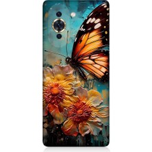 Teknomeg Tecno Nova 10 Uyumlu Altın Kelebek ve Papatya Desenli Silikon Kılıf