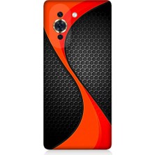 Teknomeg Tecno Nova 10 Se Uyumlu Turuncu Siyah Karbon Desenli Silikon Kılıf