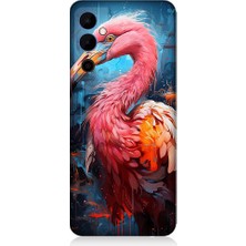 Teknomeg Tecno Pova Neo 2 Uyumlu Pembe Albatros Kuş Desenli Silikon Kılıf