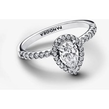Poseidons Jewellery Işıltılı Armut Kesim Yüzük