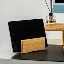 Woodsuppco Dikey Laptop Tutucu, Notebook Standı, Ahşap Laptop Tutucu, Macbook Standı -Çam