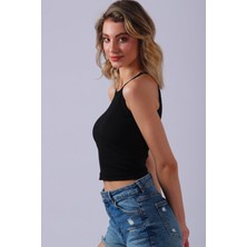 Sd Luxury Halter Yaka Ince Askılı Kaşkorse Crop