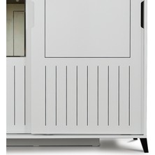 Pasific Home Huga Sürgülü 2 Kapaklı Aynalı Gardırop, Beyaz, 140 cm
