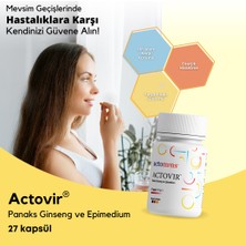 Actomins Actovir Panaks Ginseng ve Ekstresi İçeren Takviye Edici Gıda 19,9 gr x 27 Kapsül