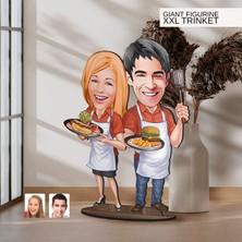 Bk Gift Kişiye Özel Sevgililer Karikatürlü Büyük Boy Ahşap Biblo-57 Arkadaşa Hediye , Sevgiliye Hediye, Kişiye Özel Biblolar