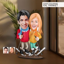 Bk Gift Kişiye Özel Sevgililer Karikatürlü Büyük Boy Ahşap BIBLO-107, Arkadaşa Hediye , Sevgiliye Hediye, Kişiye Özel Biblolar