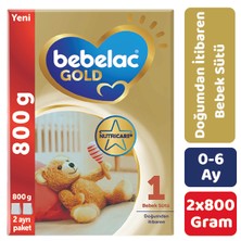Bebelac Gold 1 Bebek Sütü 800 gr 0-6 Ay İçin Biberon Maması 2'li Paket