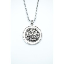 Had Safha Accessories Aslan Madalyon Örme Zincir Kolye