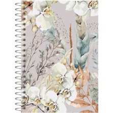 Lizy Dokulu Kapak 120 Yaprak Spiralli Çizgili Ivory Defter 17X24 cm Pastel Yeşil