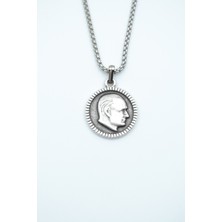 Had Safha Accessories Atatürk Madalyon Örme Zincir Kolye