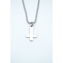 Had Safha Accessories Minimal Ters Haç Örme Zincir Kolye