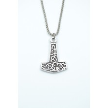 Had Safha Accessories Thor Mjollnir Hammer Örme Zincir Kolye