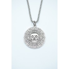 Had Safha Accessories Aztec Karayip Korsanları Madalyon Örme Zincir Kolye