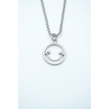 Had Safha Accessories Minimal Gülen Yüz- Smile Örme Zincir Kolye