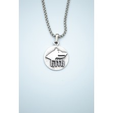 Had Safha Accessories Göktürkçe Türk - Kurt Madalyon Örme Zincir Kolye