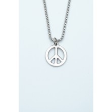 Had Safha Accessories Minimal Barış Sembolü Örme Zincir Kolye