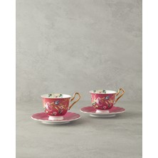 English Home Vanilla New Bone China 4 Parça 2 Kişilik Çay Fincanı Takımı Mor