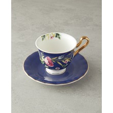 English Home Vanilla New Bone China 4 Parça 2 Kişilik Çay Fincanı Takımı Lacivert