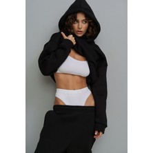 Yakamel Kadın 3 Iplik Oversize Kapşonlu Eşofman Takımı