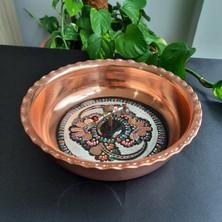 Geleneksel Balıklı Bakır Hamam Tası 20 cm