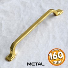 Badem10 Zümre Kulp Mobilya Mutfak Dolabı Çekmece Dolap Kulpları Kulbu Kapak Kulpu 160 mm Gold Altın