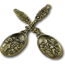 Sonay Bakırcılık Dekoratif Pirinç Ikili Kaşık Seti