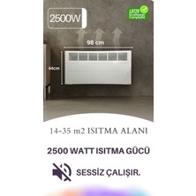 MAKTEK 2500 Watt Elektrikli Panel Konvektör Isıtıcı Manuel (Ayaklar,askı Aparatı Dahil)