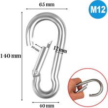 Badem10 Karabina 12 mm Yaylı Kanca Paslanmaz Çelik Kilit Tırmanma Dağcılık Kamp Ekipmanları Salıncak Hamak Anahtar Askı Kilidi