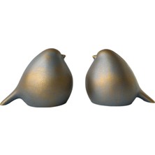 Kare Home Dekoratif Tombul Kuşlar 2li Set