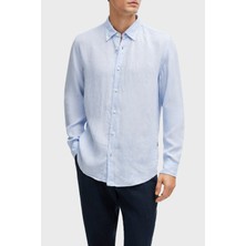 Boss % 100 Keten Düğmeli Yaka Regular Fit Gömlek Erkek Gömlek 50513849 450