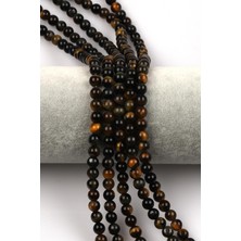 Alibaba Doğaltaş Siyah Kaplan Gözü Doğal Taş Dizi 6 mm Küre Kesim