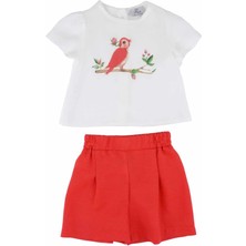 Best Kids Kız Bebek Kuş Baskılı Şortlu Takım