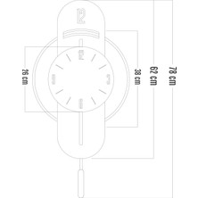 Noble Vita Oval Ultra Sessiz, Gold ve Gümüş Ayrıntılı, Hediye, Salon, Ofis, Dekoratif Duvar Saati D32 Antrasit