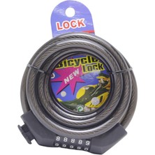 T. Concept Tonyon Dayanıklı Güçlendirilmiş Çelik Halat 5 Şifreli Bisiklet Kilidi 12X 180 cm