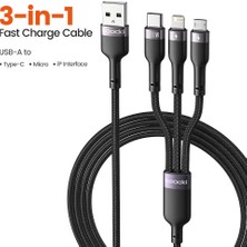 Toocki 100W 3 In 1 USB Hızlı Şarj Kablosu 6A Hızlı Şarj