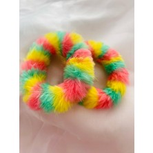 Hd Bujiteri Tüylü Peluş Karışık Renk Çiftli Çocuk Simit Tokası