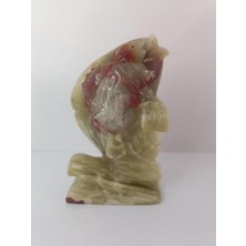 HD Marketim Balık Biblo Doğal Yeşil Onix Taşı Mermer Ev Masa Süsü Dekoratif Obje